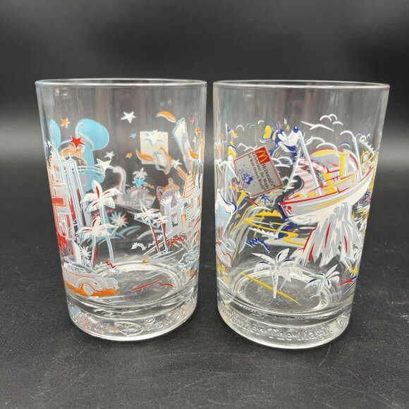 Vtg WALT DISNEY 25th Anniversary Glasses Set of 4 McDonald's Disneyana Tumblers - Picture 7 of 15